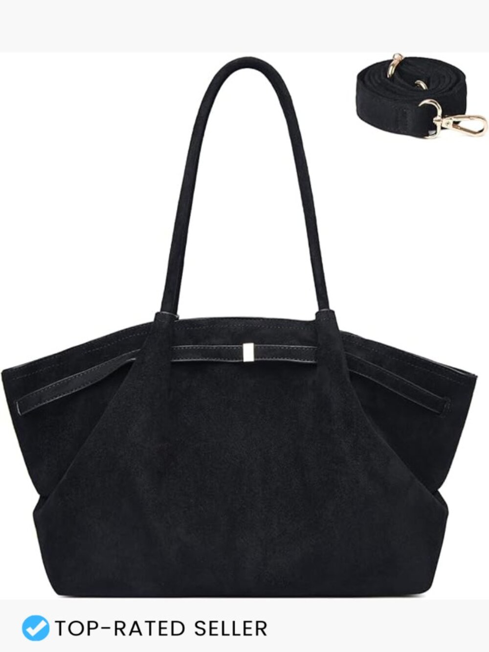 Faux Suede Tote Bag Women Shoulder Crossbody Handbag Large Capacity Laptop Purse